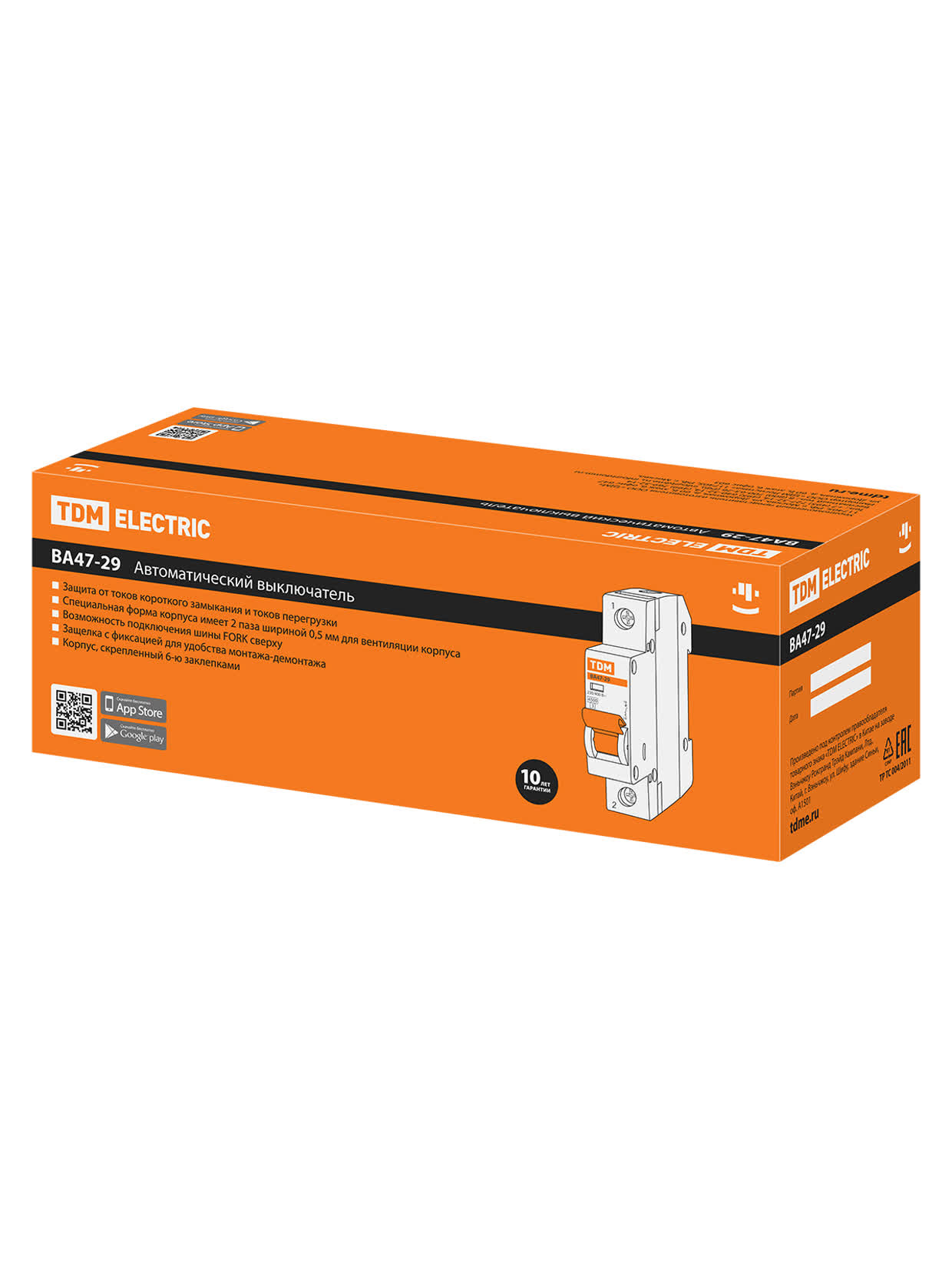 Выключатель автоматический ВА47-29 1P 10A C 4,5kA TDM SQ0206-0072 в интернет-магазине Ремкабель