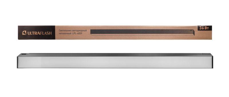 Светильник светодиодный офисный LPL-6009 900х55х55 36Вт 4000К LED черн. Ultraflash 15547 в интернет-магазине Рэмкабель