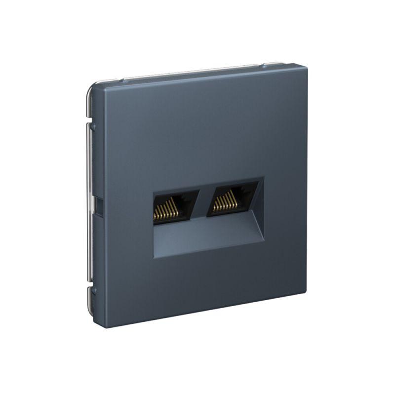 Розетка двойная компьютерная ArtGallery RJ45+RJ45 кат. 6A механизм грифель SE GAL000788 в интернет-магазине Рэмкабель