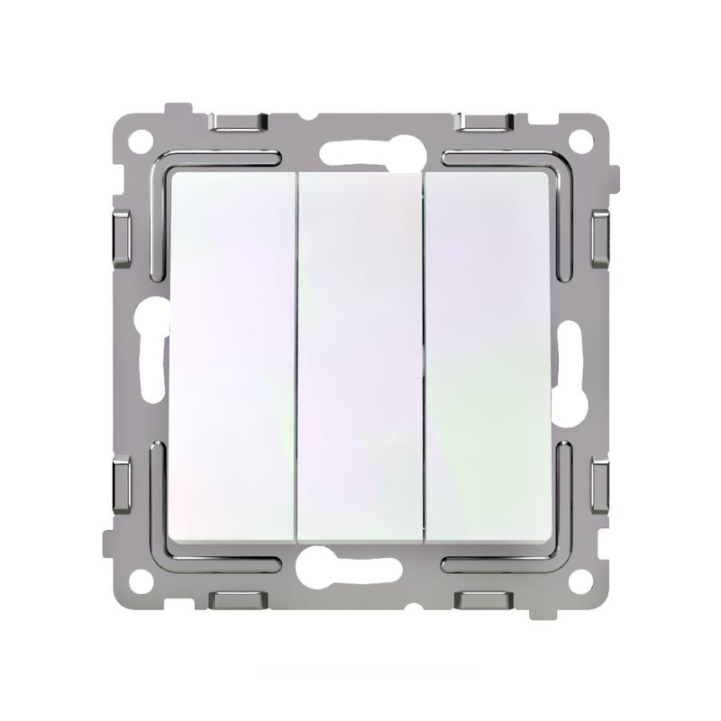 Выключатель 3-кл. СП Pixel 10А IP20 механизм перламутр. TOKOV ELECTRIC TKE-PX-V3-C04 в интернет-магазине Рэмкабель