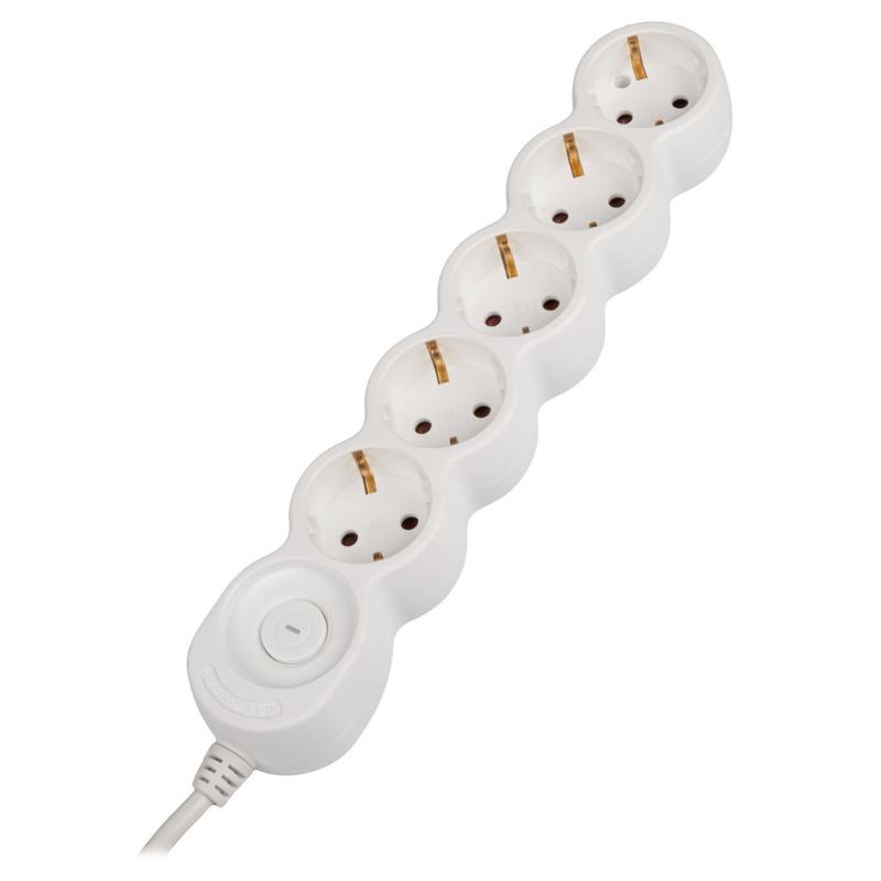 Удлинитель EX-05GS-500 (5х5) заземл. выкл. JazzWay 5065208 в интернет-магазине Рэмкабель