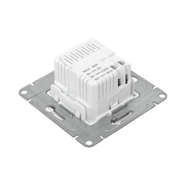 Розетка 2-м СП Эпика USB-C механизм бел. EKF UP1-SOW-2USBC в интернет-магазине Рэмкабель