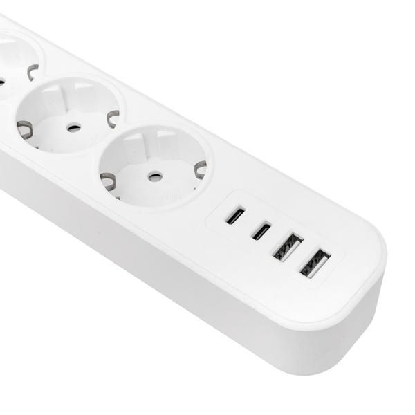 Удлинитель 5х1.5м IP20 2USB 2.4А+2type-C LUX 1.5кв.мм EKF UBA-LUX-515-TC в интернет-магазине Рэмкабель