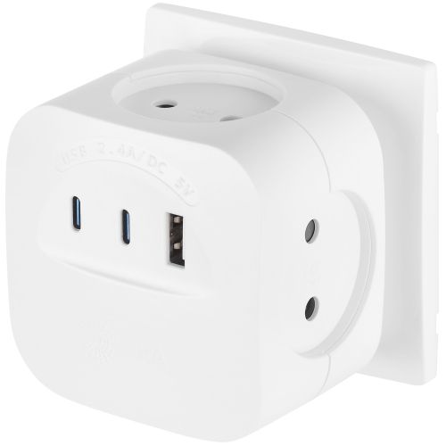 Разветвитель 4-м SP-4-3USBAC-W + 3 USB A+C со шторками 10А бел. Эра Б0069083 в интернет-магазине Рэмкабель