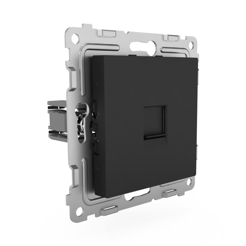 Розетка телефонная 1-м СП Pixel RJ11 механизм карбон TOKOV ELECTRIC TKE-PX-RT1-C14 в интернет-магазине Рэмкабель
