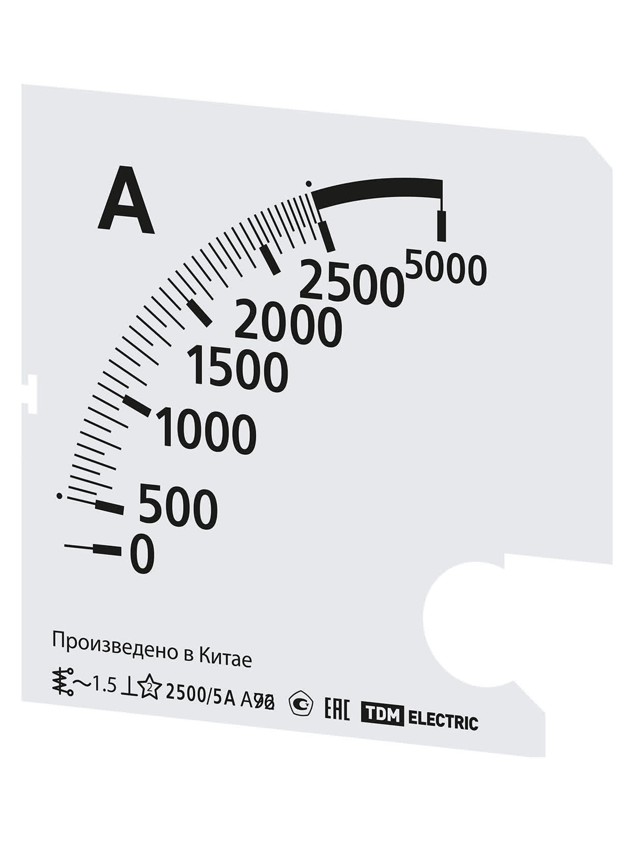 Шкала Ш96 2500/5А-1,5 (для А96 Х/5А) TDM SQ1102-2027 в интернет-магазине Ремкабель