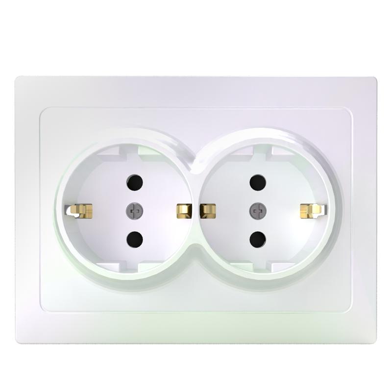 Розетка 2-м СП Pixel 16А IP20 с заземл. защ. шторки в сборе перламутр. TOKOV ELECTRIC TKE-PX-R2FZSF-C04 в интернет-магазине Рэмкабель