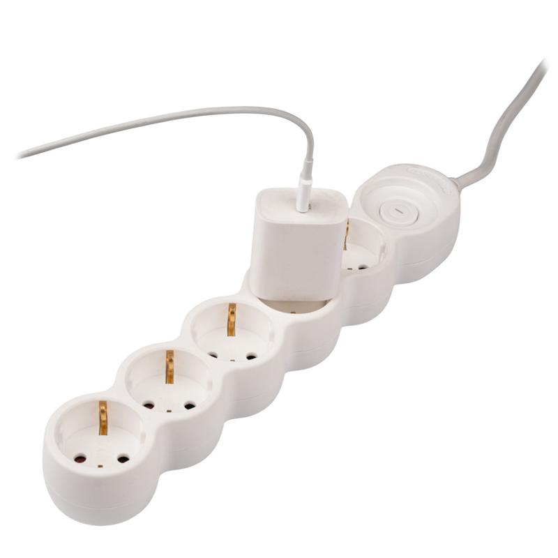 Удлинитель EX-05GS-500 (5х5) заземл. выкл. JazzWay 5065208 в интернет-магазине Рэмкабель