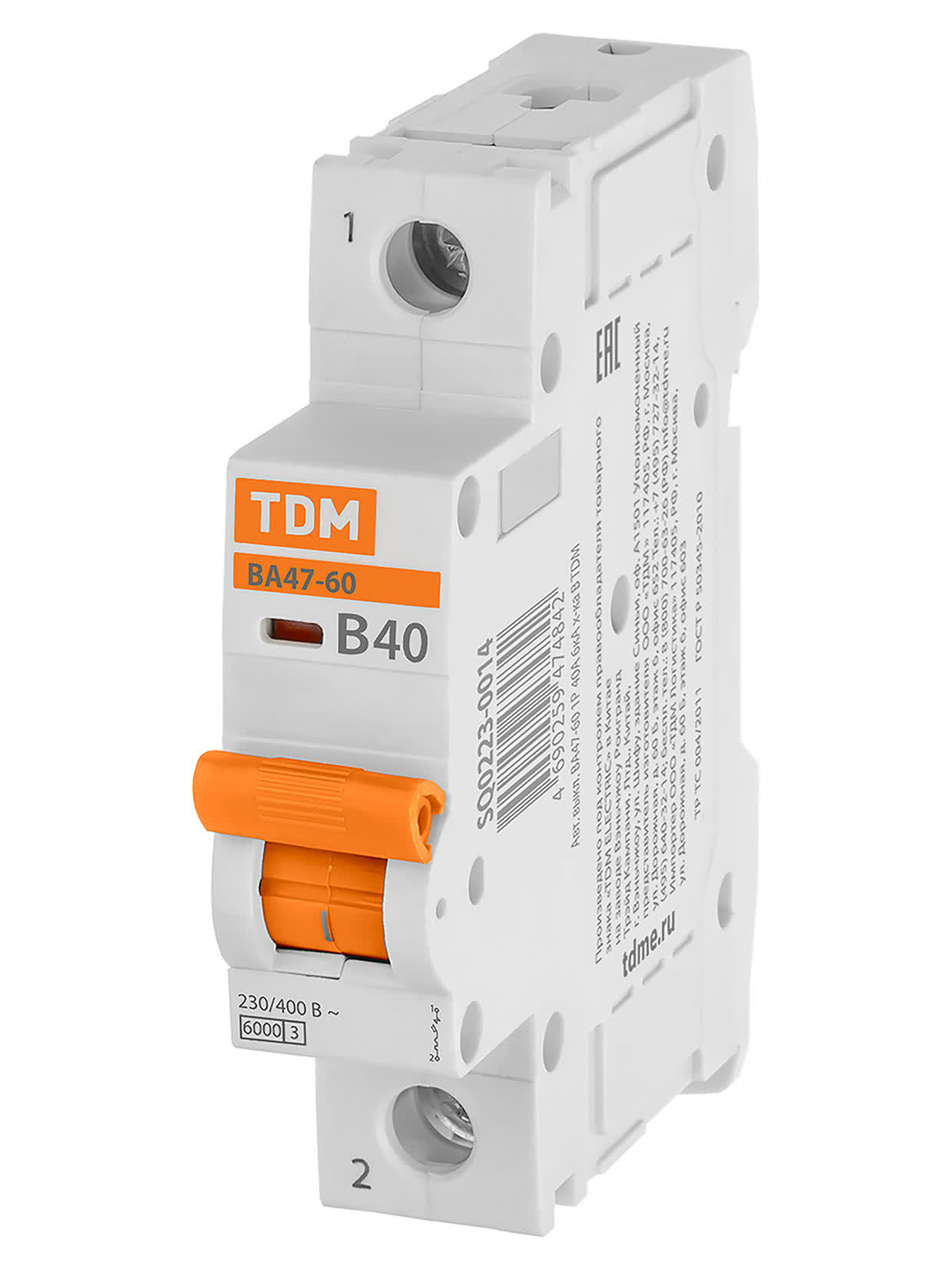 Выключатель автоматический ВА47-60 1P 40A B 6 kA TDM SQ0223-0014 в интернет-магазине Ремкабель