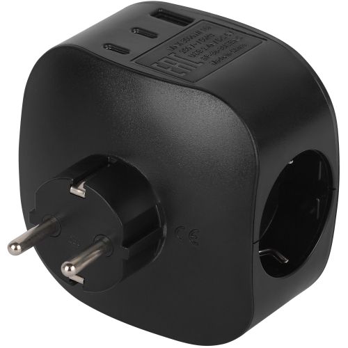 Разветвитель 3-м SP-3e-3USBAC-B + 3 USB A+C с заземл. со шторками 16А черн. Эра Б0069082 в интернет-магазине Рэмкабель