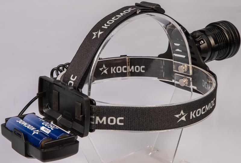 Фонарь налобный аккум. 10Вт P50 LED/Li-ion18650 2х1000мА.ч алюм. КОСМОС KOC855Lit в интернет-магазине Рэмкабель