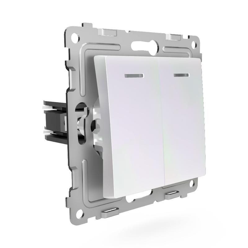 Выключатель 2-кл. СП Pixel 10А IP20 с индикатором механизм перламутр. TOKOV ELECTRIC TKE-PX-V2I-C04 в интернет-магазине Рэмкабель