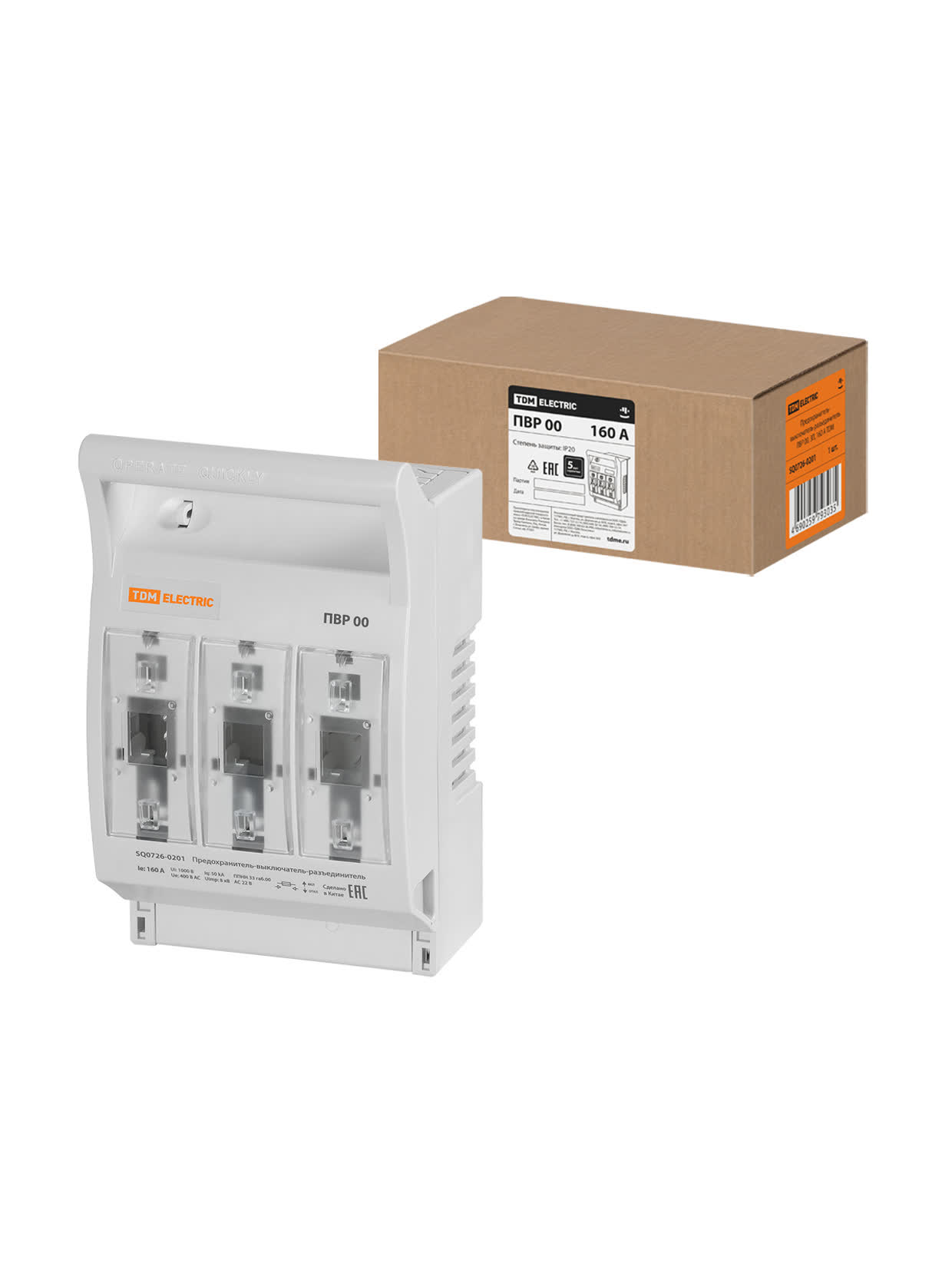 Предохранитель-выключатель-разъединитель ПВР 00 3П 160 А TDM SQ0726-0201 в интернет-магазине Ремкабель