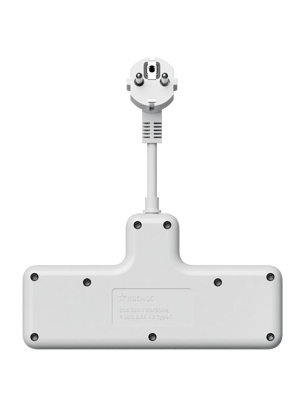 Удлинитель с сетевым фильтром 3х0.3м 10А 2USB + 1USBC 2500Вт ПВС 3х1 компакт бел. КОСМОС FRKsm0.3m-3g(W)USB в интернет-магазине Рэмкабель