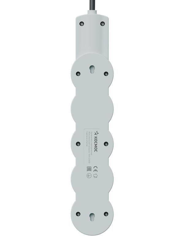 Удлинитель 4х1.5м с заземл. 10А IP20 2хUSB-А + 1хUSB-C 2500Вт 220В ПВС 3х1 с выкл. черн. КОСМОС YKsm1.5m4g-Z-VU10А-B в интернет-магазине Рэмкабель