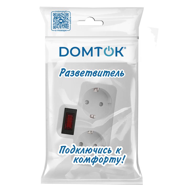Разветвитель 2-м с заземл. 16А 3500Вт 250В плоский с выключателем бел. DОМТОК 2664 в интернет-магазине Рэмкабель