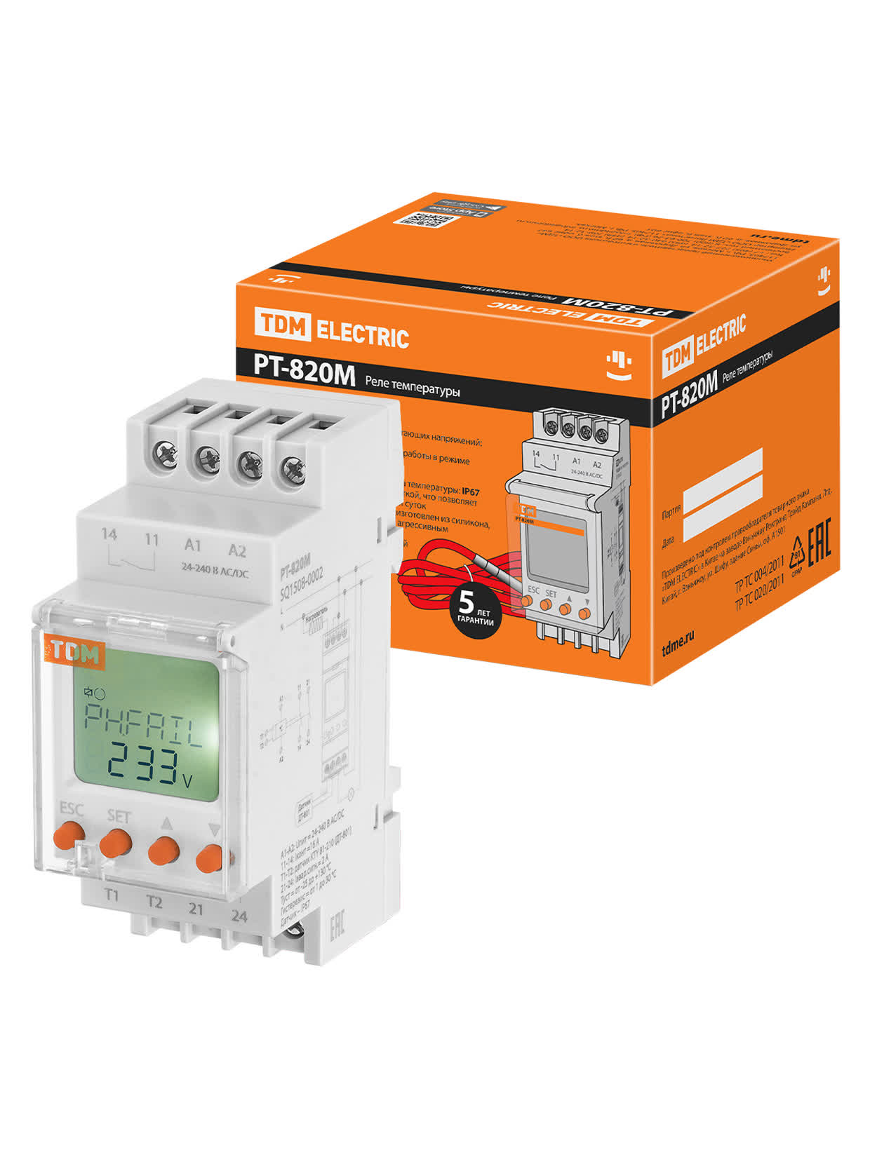 Реле температуры РТ-820M -25+130C 24-240В АС/DC с датчиком IP67 ЖК TDM SQ1508-0002 в интернет-магазине Ремкабель