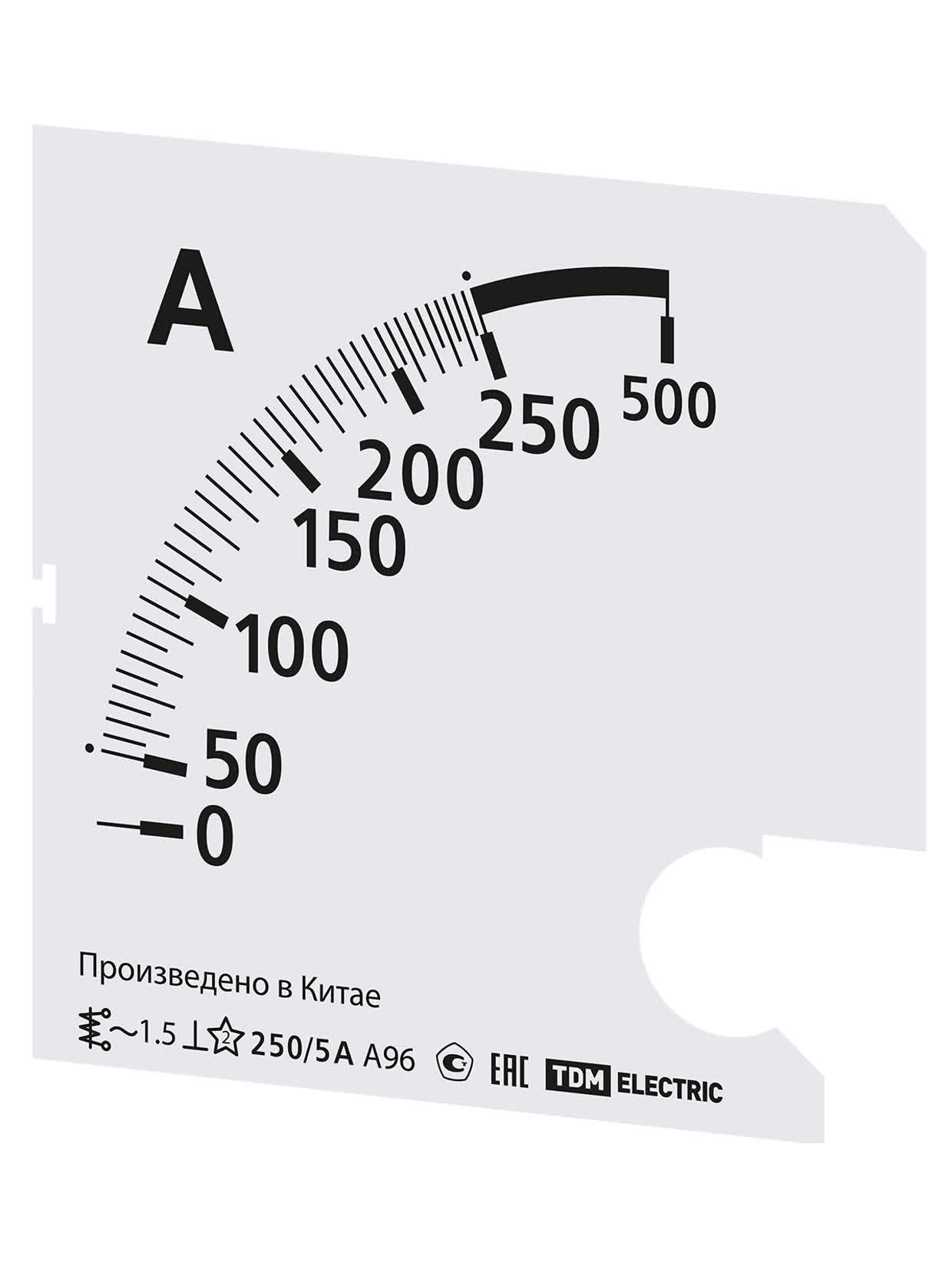 Шкала Ш96 250/5А-1,5 (для А96 Х/5А) TDM SQ1102-2016 в интернет-магазине Ремкабель