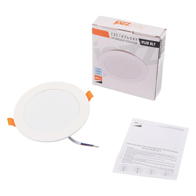 Светильник светодиодный PLED DL7 10Вт 6500К IP54 850лм WH встраив. бел. Pro JazzWay 5069046 в интернет-магазине Рэмкабель