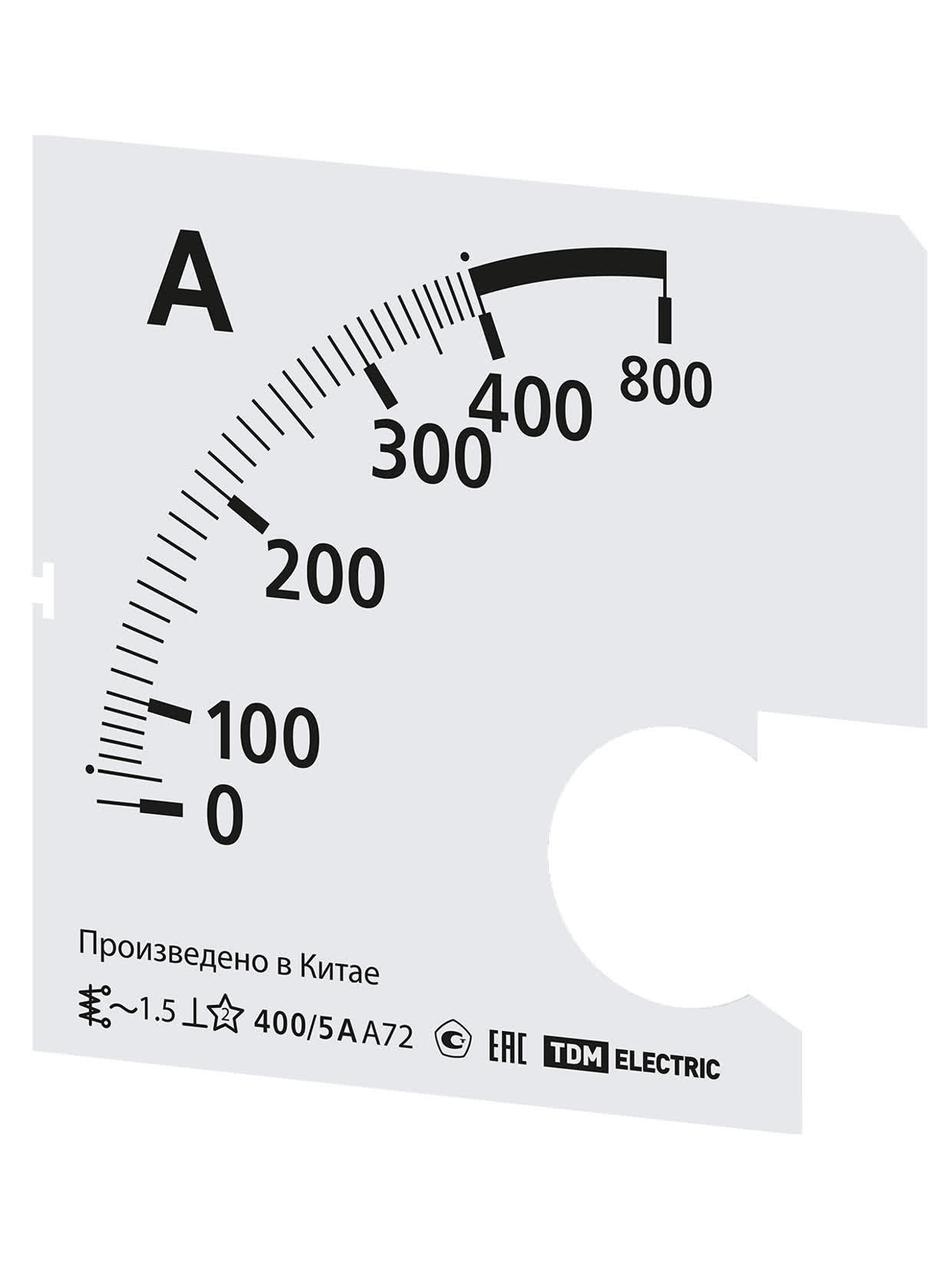 Шкала Ш72 400/5А-1,5 (для А72 Х/5А) TDM SQ1102-2060 в интернет-магазине Ремкабель