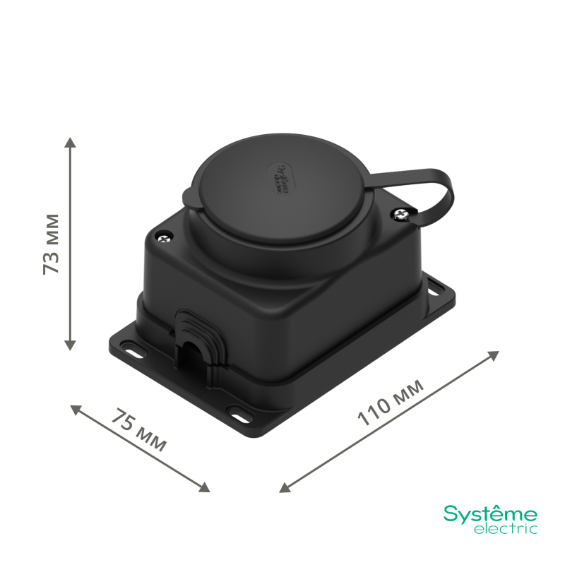 Колодка удлинителя 1-м MultiSet 16А 250В IP44 с заземл. каучук черн. SE MST4003BK в интернет-магазине Рэмкабель