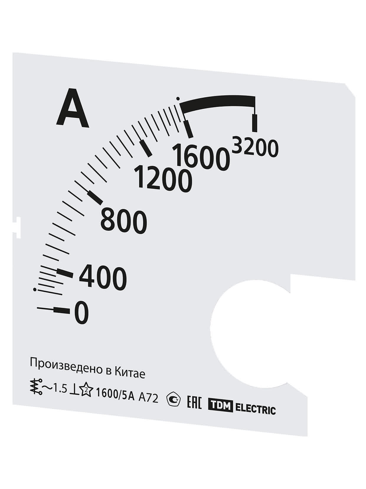 Шкала Ш72 1600/5А-1,5 (для А72 Х/5А) TDM SQ1102-2083 в интернет-магазине Рэмкабель