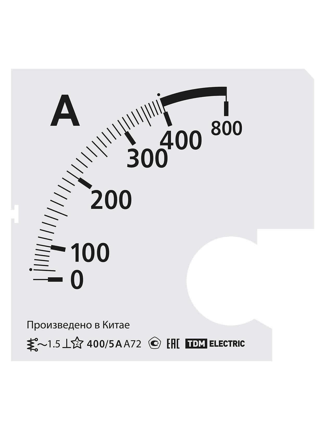 Шкала Ш72 400/5А-1,5 (для А72 Х/5А) TDM SQ1102-2060 в интернет-магазине Ремкабель