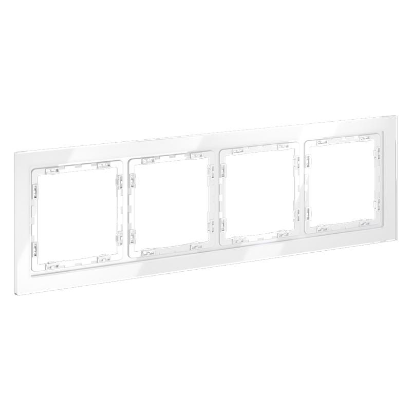 Рамка 4-м S70 стеклян. бел. Voltum VLS110401 в интернет-магазине Рэмкабель