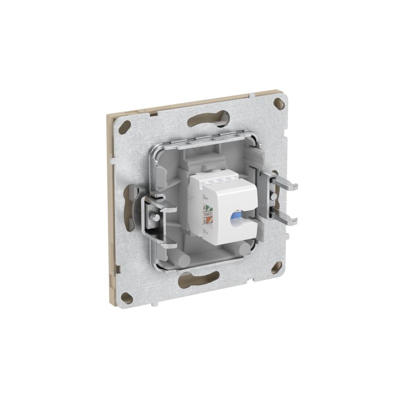 Розетка компьютерная 1-м KANT RJ45 кат.5E без шторки ванильн. марципан DKC 7015663 в интернет-магазине Рэмкабель