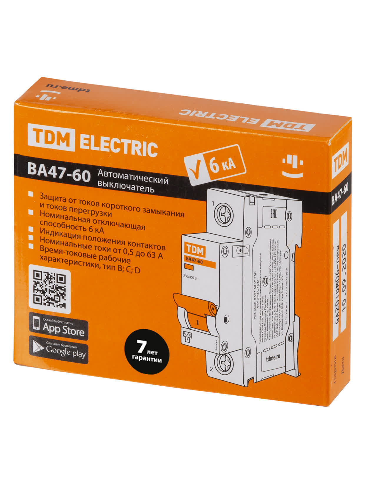 Выключатель автоматический ВА47-60 1P 40A C 6 kA TDM SQ0223-0081 в интернет-магазине Ремкабель