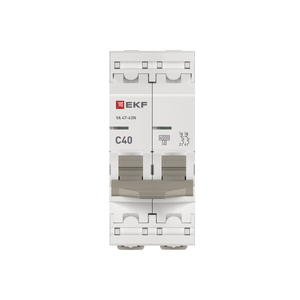 Выключатель автоматический модульный 2п C 40А 4.5кА ВА 47-63N PROxima EKF M634240C в интернет-магазине Рэмкабель
