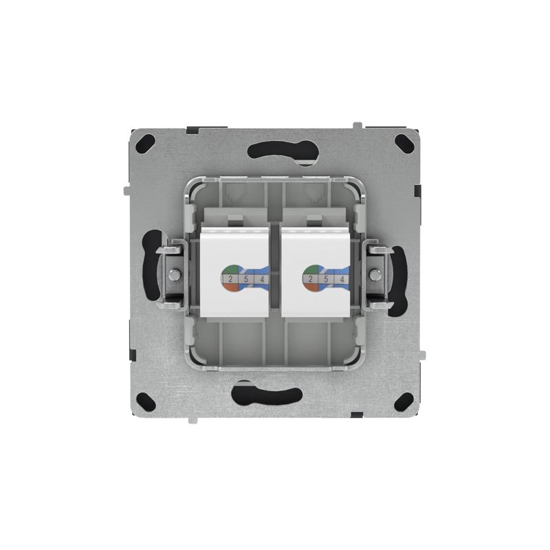 Розетка компьютерная 2-м KANT RJ45 кат.6A без шторки черн. уголь DKC 7012674 в интернет-магазине Рэмкабель