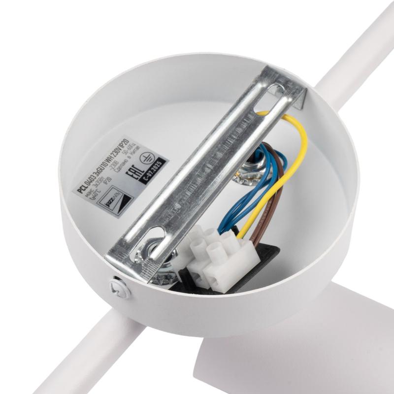 Светильник PCL-0403 3xGU10 IP20 230В WH настен./потолочн. декор. под лампу JazzWay 5066663 в интернет-магазине Рэмкабель