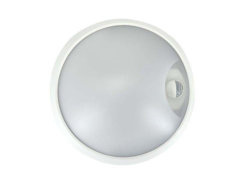 Светильник светодиодный WP 15 C 18W OP 840 D220 WH MDM 220х80мм 18Вт 4000К IP54 ЖКХ круглый пылевлагозащ. с датчиком движ. бел. Русский Свет 15071524504 в интернет-магазине Рэмкабель