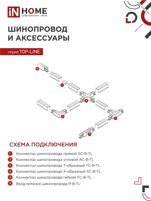 Светильник трековый TOP-LINE TR-GX53-TL 52RB GX53 с подсветкой под лампу черн. IN HOME 4690612043760 в интернет-магазине Рэмкабель